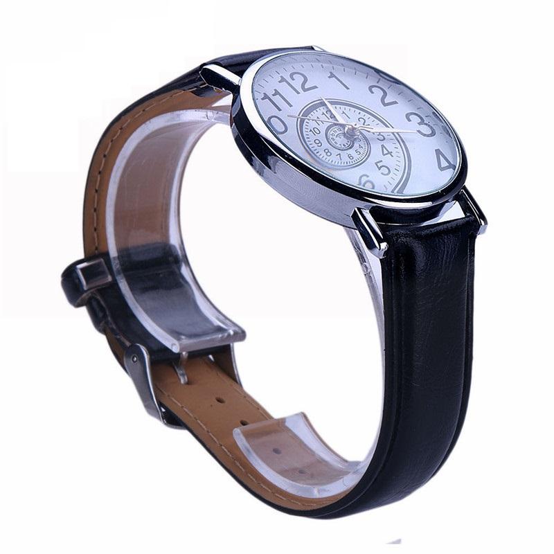 New Swirl Pattern Leather Analog Wrist Watch