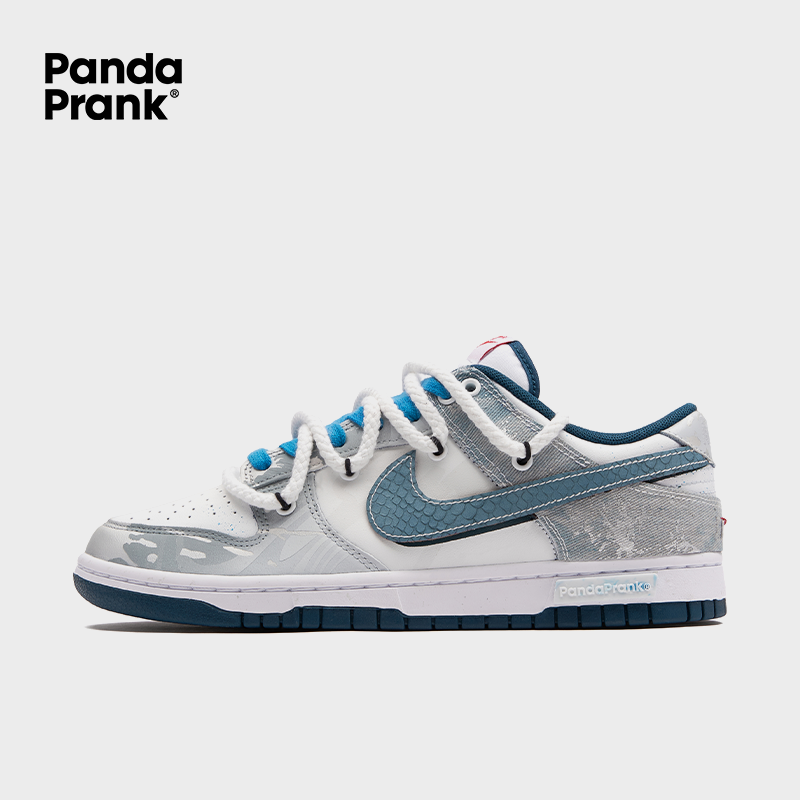 Silver Ocean Blue Jack - Men's Dunk Low Custom