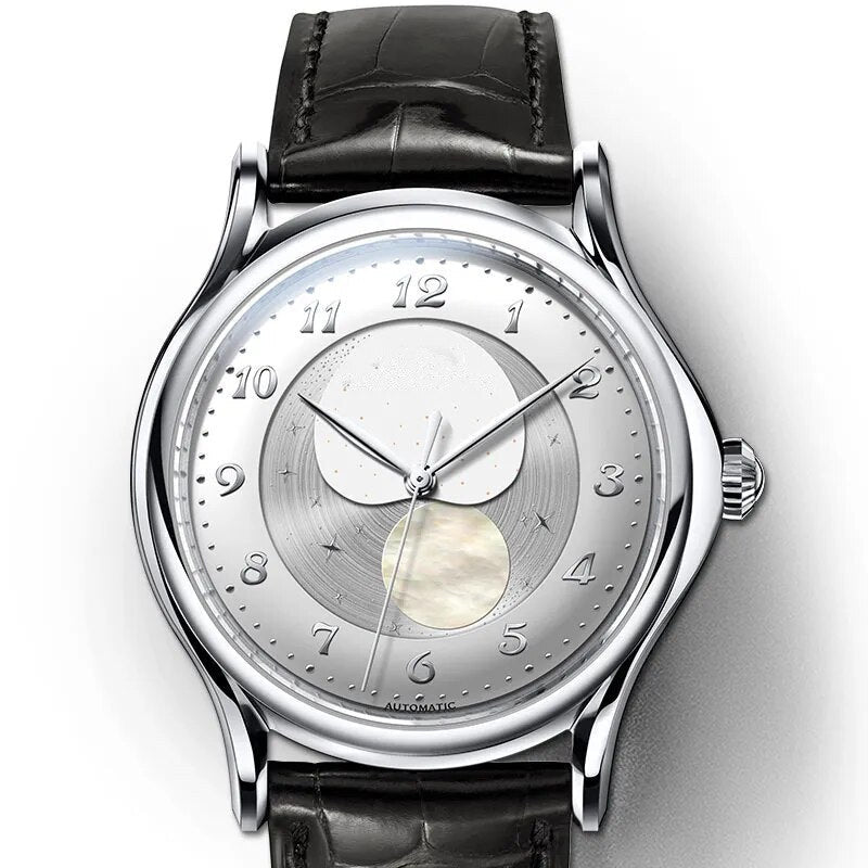 Men’s Moon Phase Automatic Movement Luxury Mechanical Watch