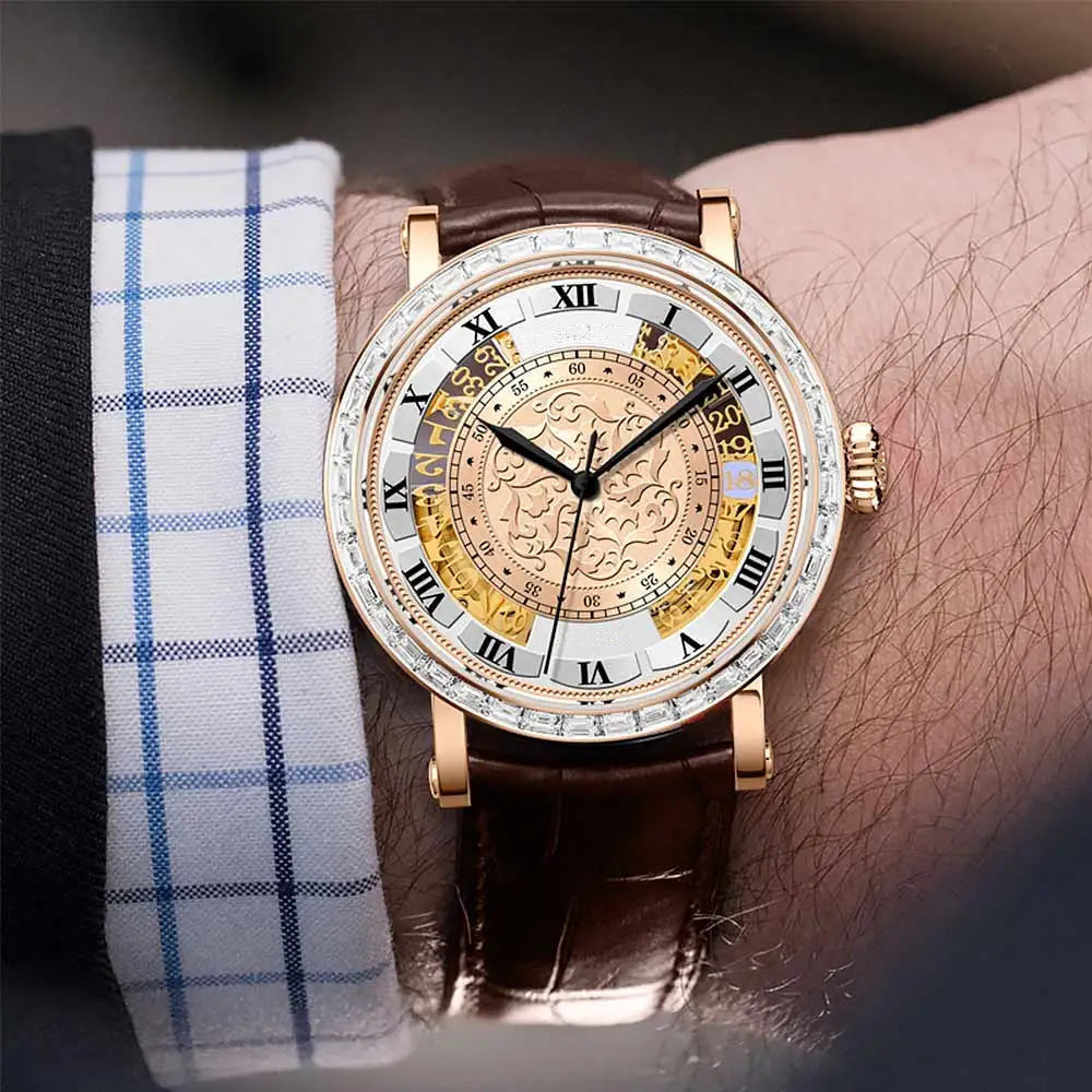 Men’s Vintage Luxury Automatic Self-Wind Waterproof Mechanical Watch