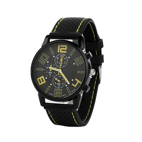 Best Stylish Casual Sports Stainless Steel Silicone Band Quartz Analog Wrist Watch For Men Perfect Timepiece For Gifts