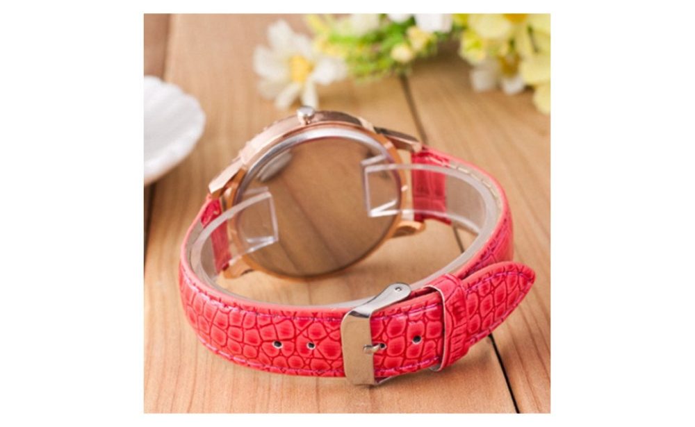 New Fashion Trendy Crystal Rhinestone Leather Strap Watch