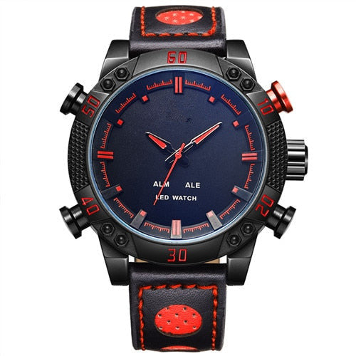 Men’s Luxury Stainless Steel LED Quartz Waterproof Sports Wristwatch