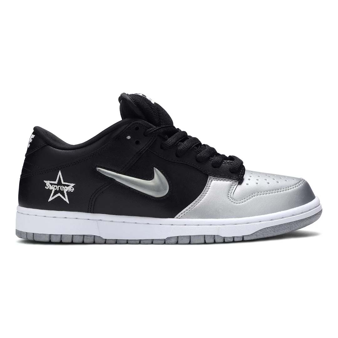 Nike SB Dunk Low Supreme Jewel Swoosh Silver